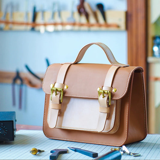 Leather Sewing Pattern: Satchel Bag (DIY PDF Pattern) DWIPDFZS082